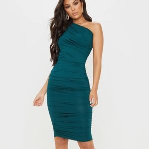 NWT - Slinky Ruched One Shoulder Dress